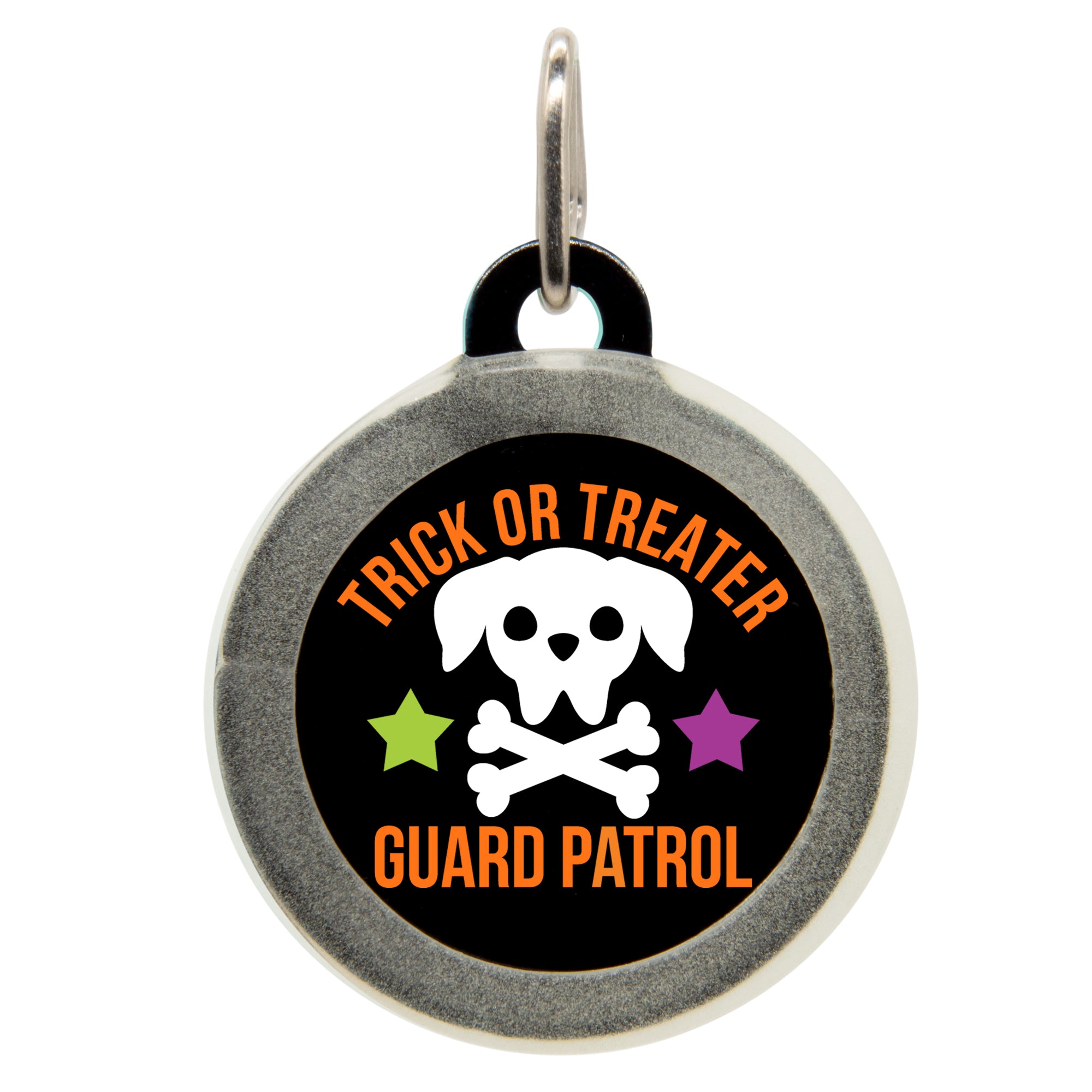 Funny Halloween Dog ID Tag Trick or Treater Guard Patrol Small 7 8 EZ Clip