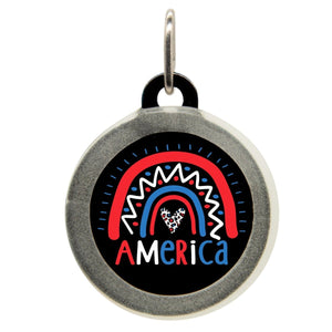 America Name Tag - Oh My Paw'd