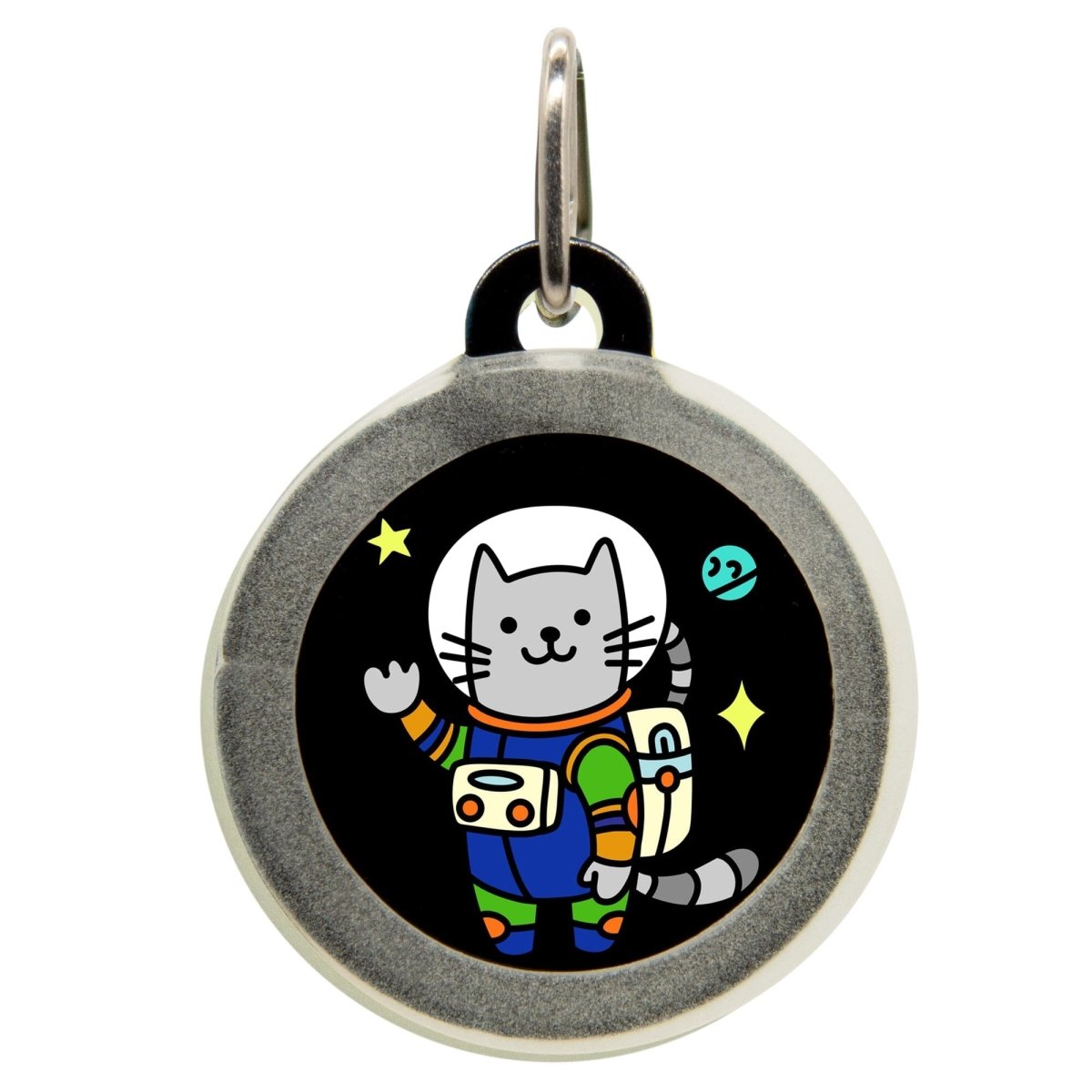 Astronaut Cat Name Tag - Oh My Paw&#39;d