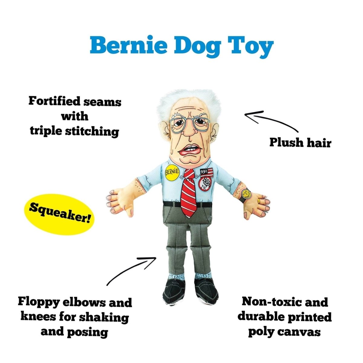 Bernie Sanders Dog Toy - Oh My Paw'd