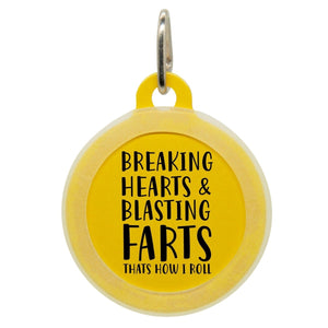 Breaking Hearts Blasting Farts Name Tag - Oh My Paw'd