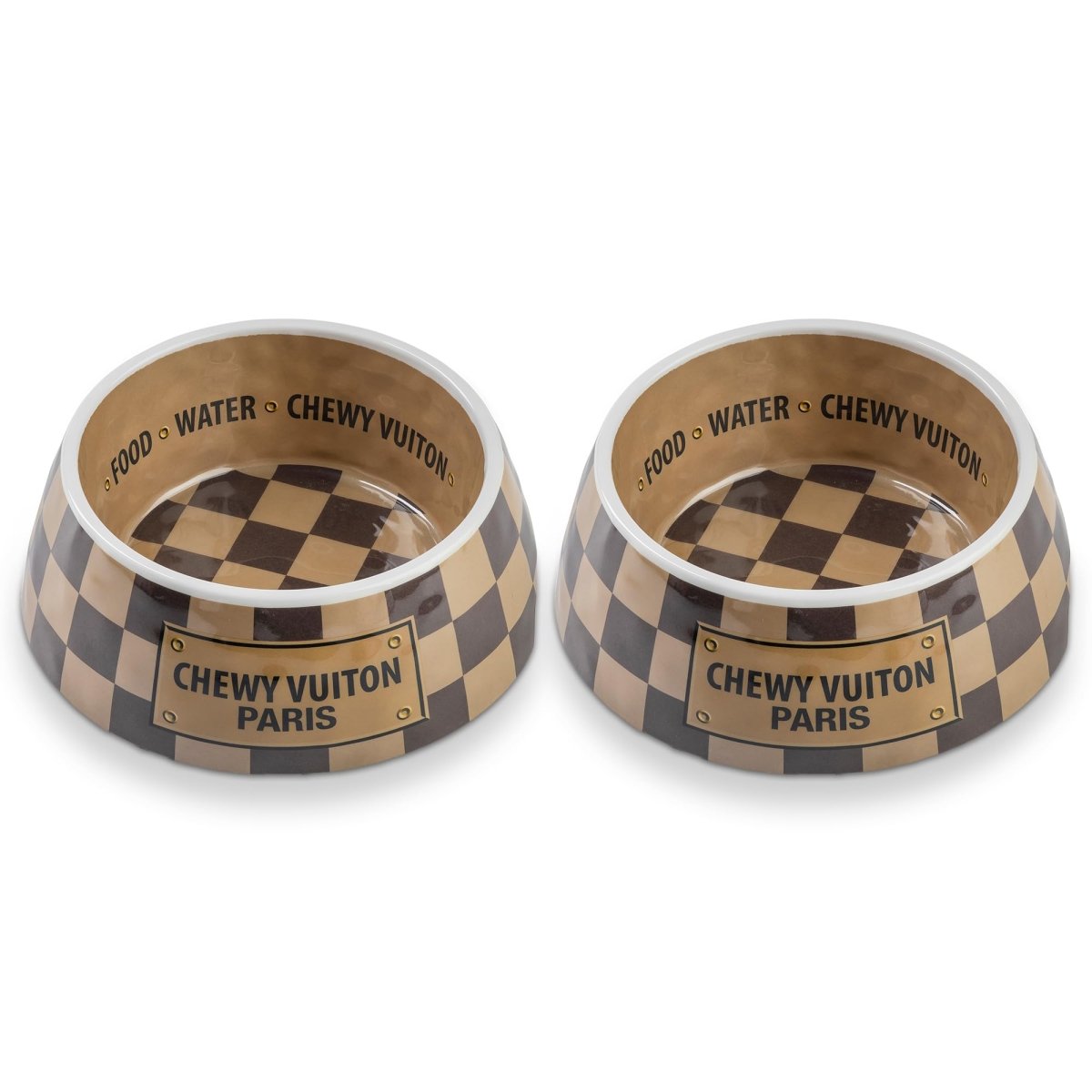 Chewy Vuiton Food & Water Bowl Set - Oh My Paw'd