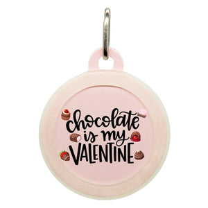 Chocolate Is My Valentine Name Tag - Oh My Paw'd
