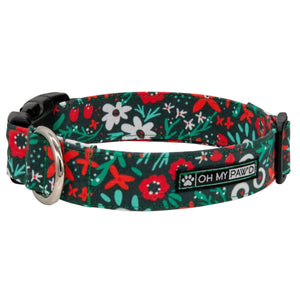 Christmas Floral Dog Collar - Oh My Paw'd