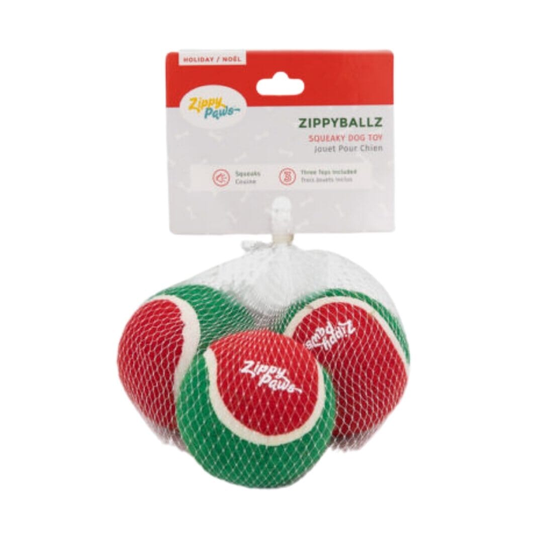 Christmas ZippyBallz Tennis Ball 3-Pack - Oh My Paw&#39;d