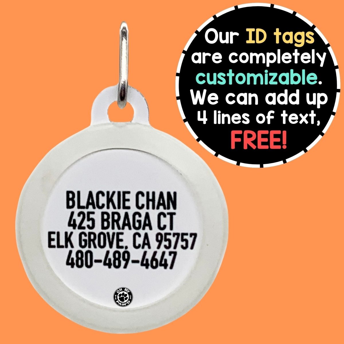 Donut Touch My Freedom Pet ID Tag