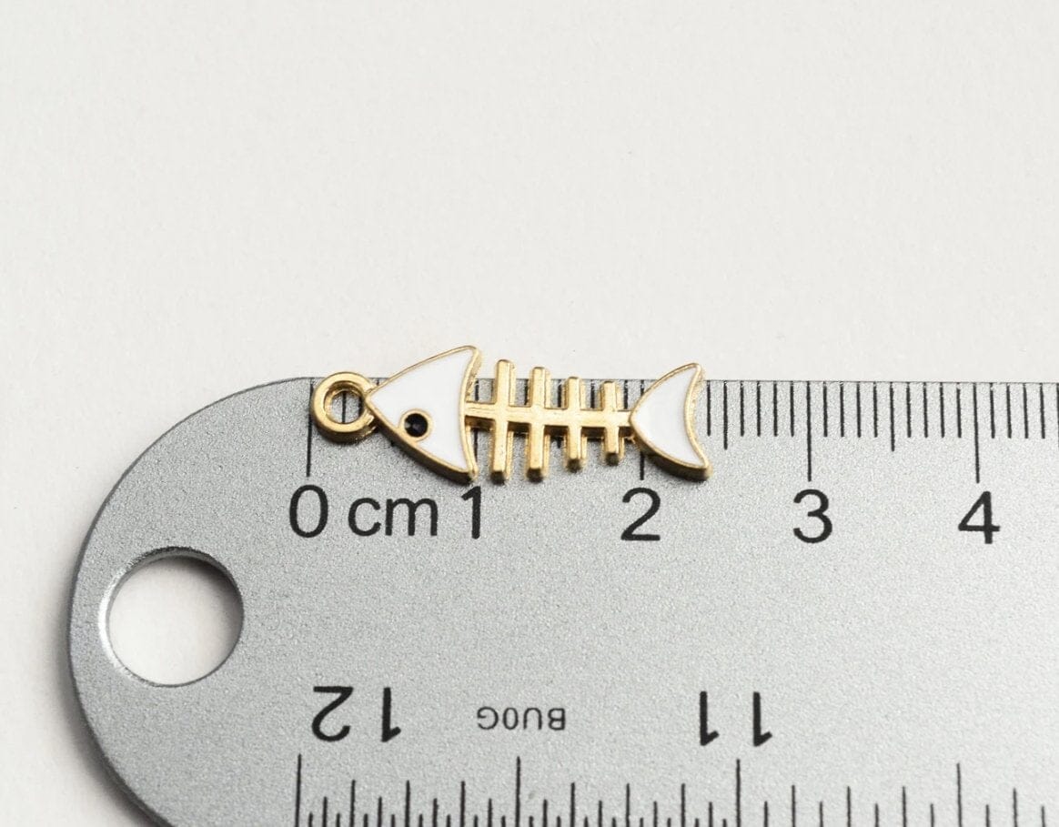 Fish Skeleton Collar Charm - Oh My Paw'd