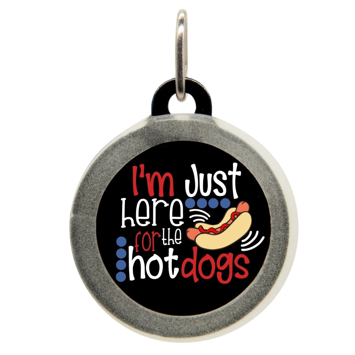 Here For The Hot Dogs Name Tag - Oh My Paw'd