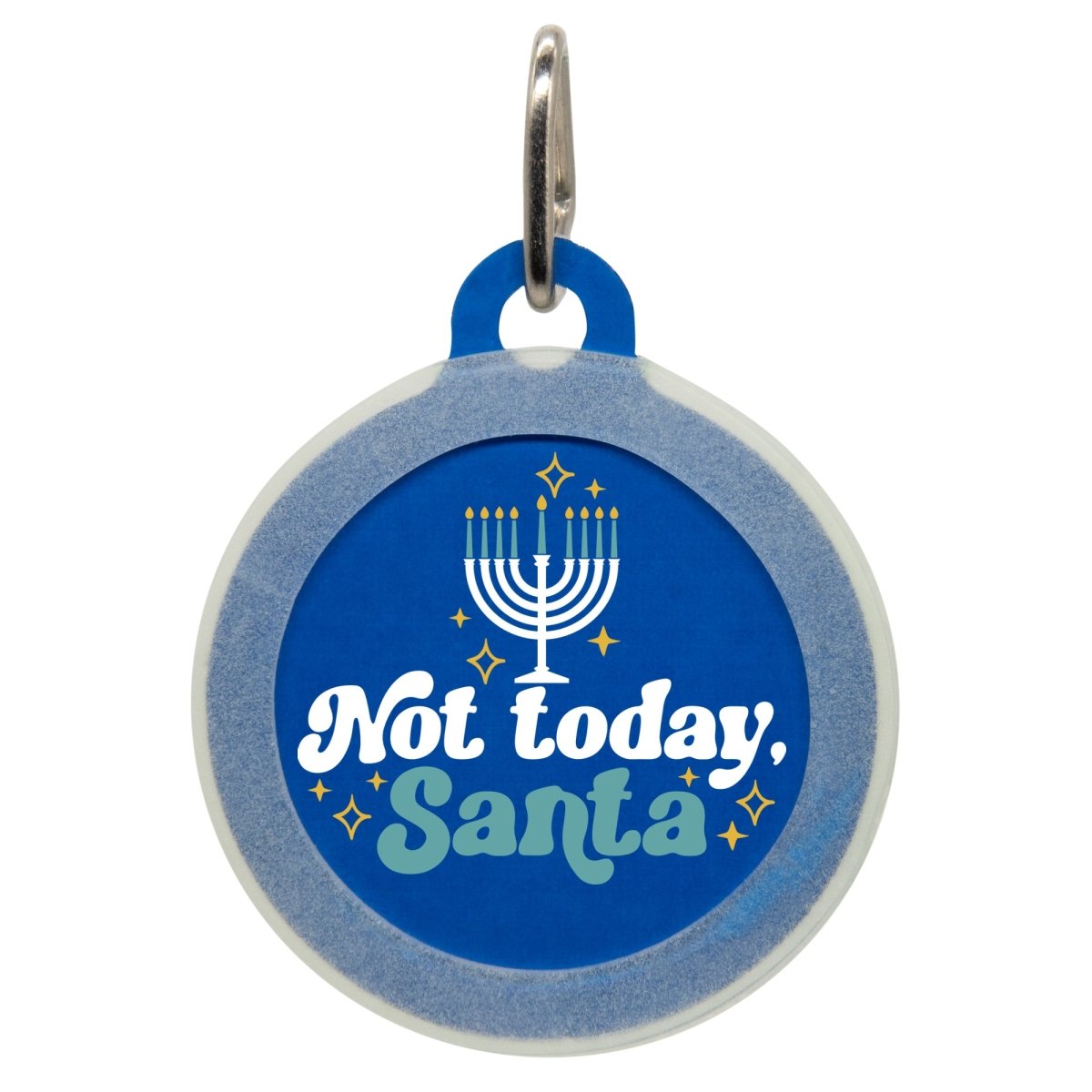 Not Today Santa Name Tag - Oh My Paw'd