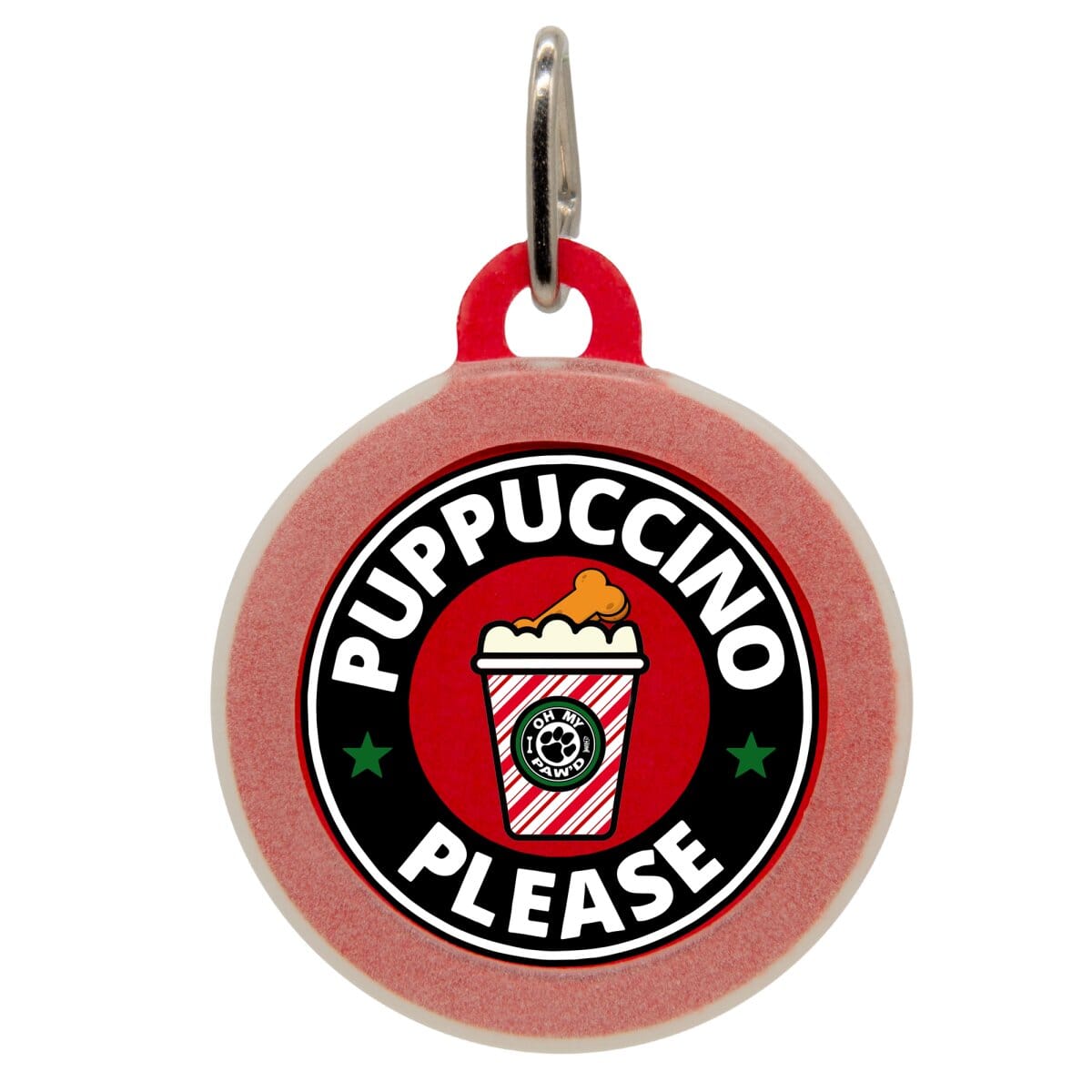 Peppermint Pup Cup Name Tag - Oh My Paw&#39;d