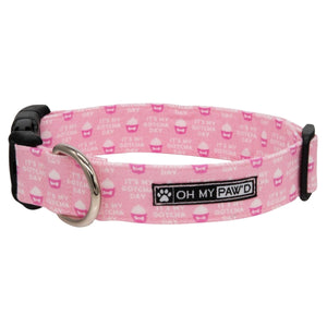 Pink Gotcha Day Dog Collar - Oh My Paw'd