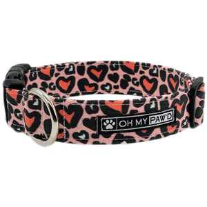 Pink Leopard Dog Collar - Oh My Paw'd