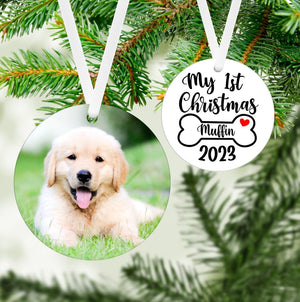 Puppy Photo 1st Christmas Ornament - Oh My Paw'd