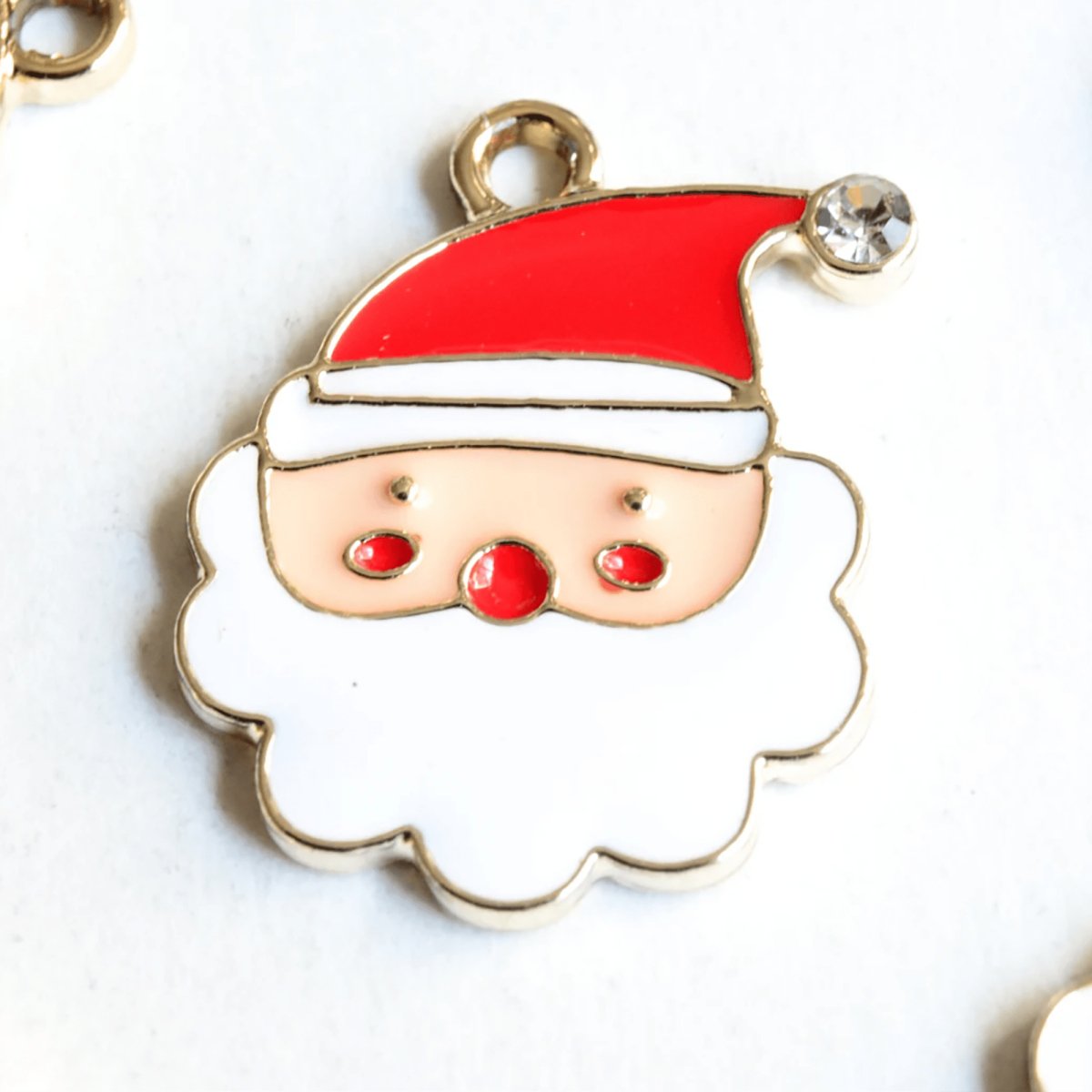 Santa Rhinestone Collar Charm - Oh My Paw&#39;d