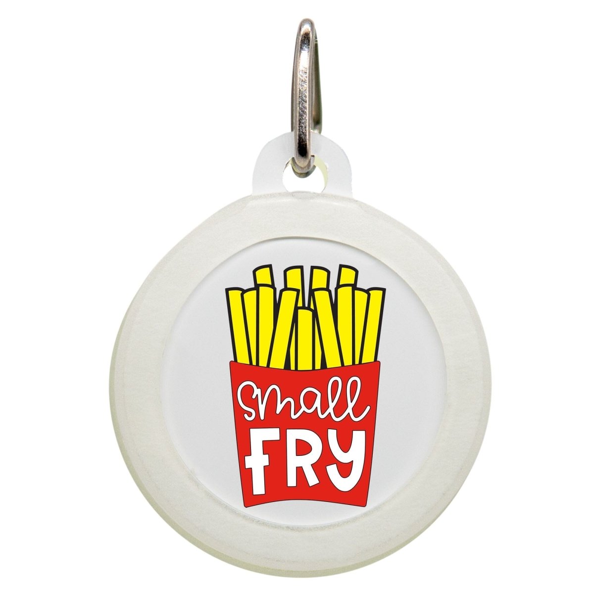 Oh My Paw d Small Fry Pet ID Tag Custom Tiny Pet Tag with French Fries Med 1.25 EZ Clip