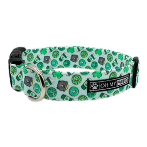 St Patrick's Day Donuts Dog Collar - Oh My Paw'd