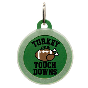 Turkey & Touch Downs Name Tag - Oh My Paw'd