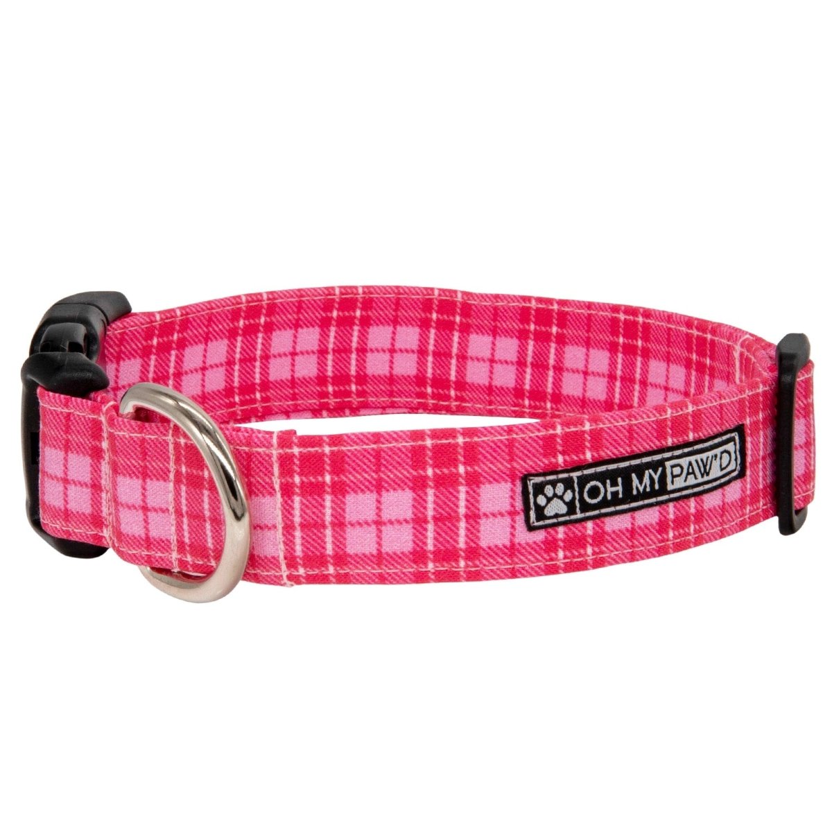 Pink Plaid Dog Collar