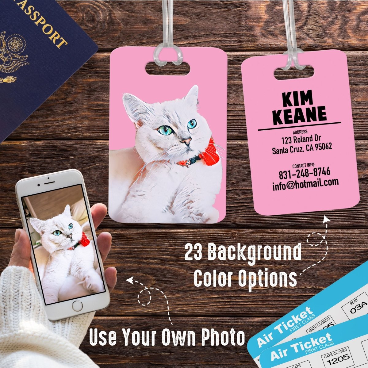 Watercolor Cat Luggage Tag - Oh My Paw'd