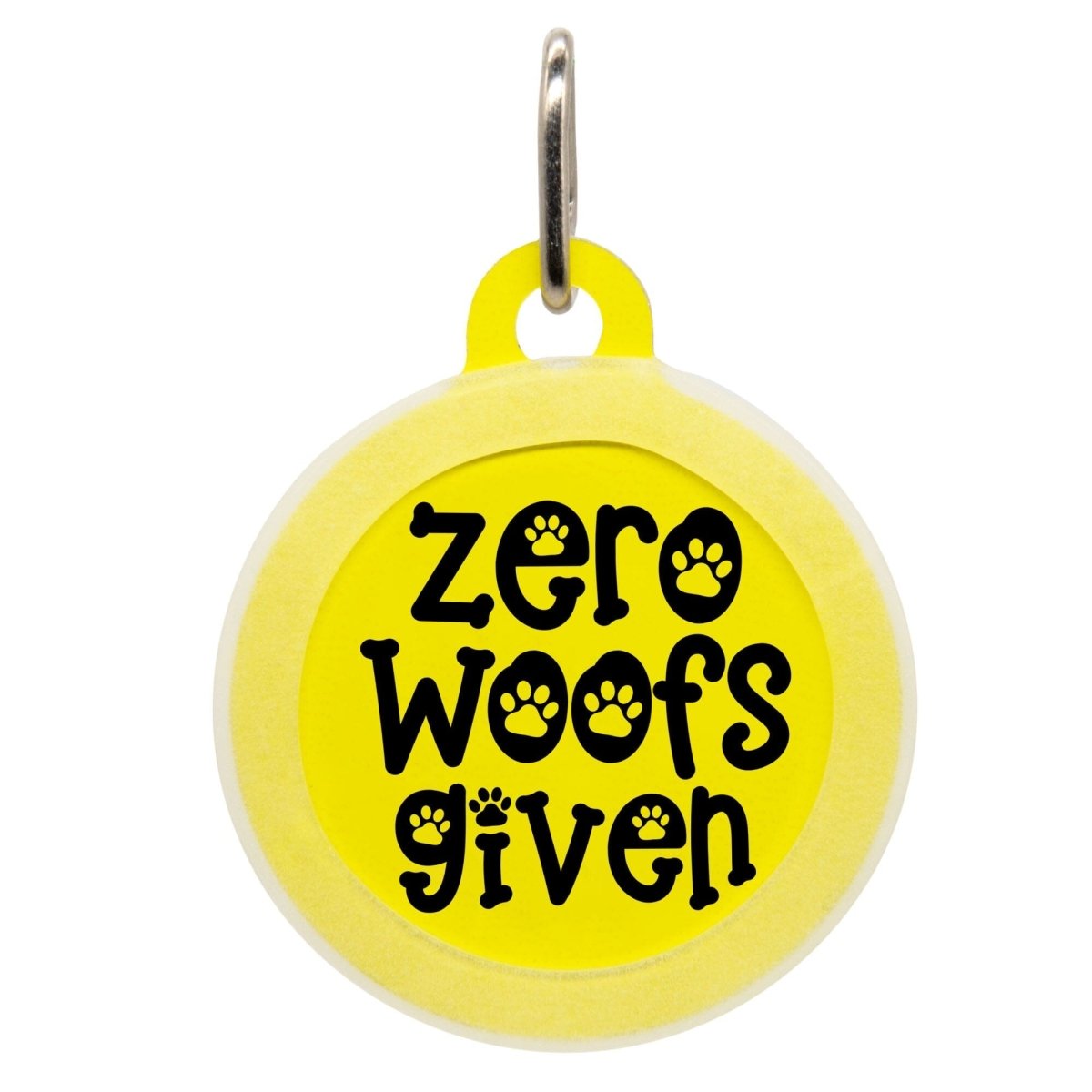 Personalized 'Zero Woofs Given' Dog ID Tag